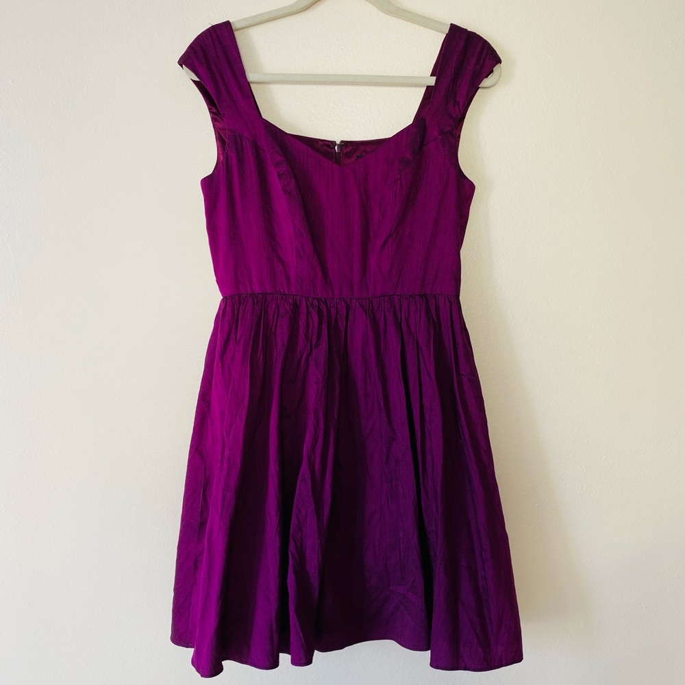 ABS Allen Schwartz A-Line tulle sleeveless Ruched 100% Silk Mini Dress - Picture 5 of 9